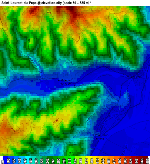 Saint-Laurent-du-Pape elevation map