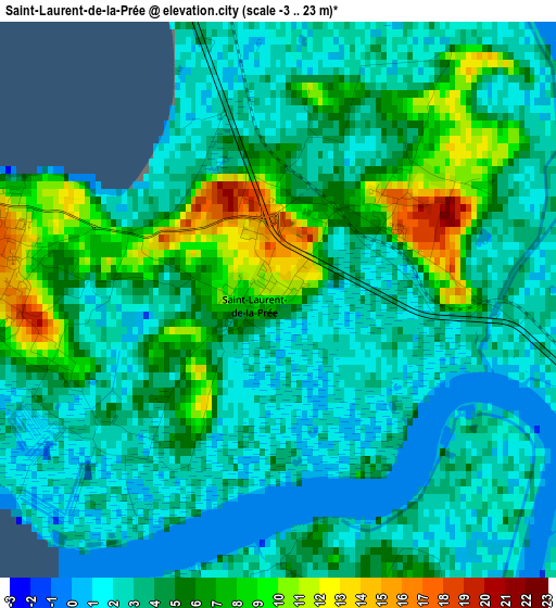 Saint-Laurent-de-la-Prée elevation map