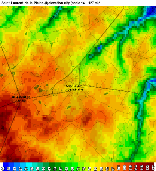 Saint-Laurent-de-la-Plaine elevation map