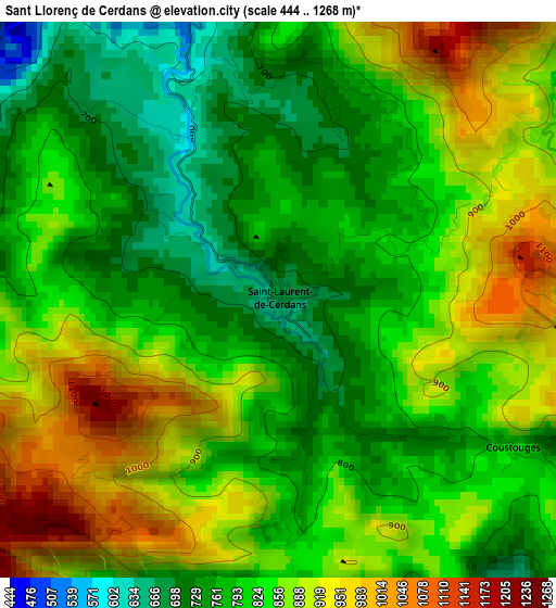 Sant Llorenç de Cerdans elevation map