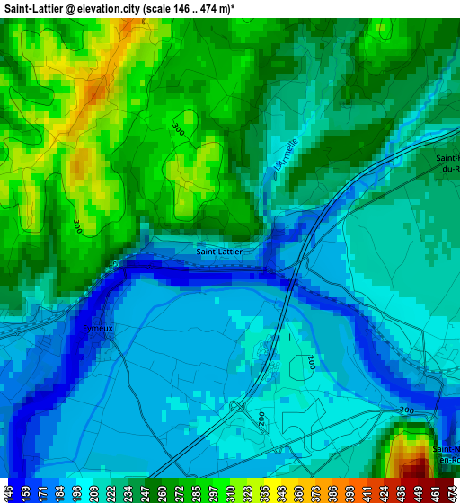 Saint-Lattier elevation map