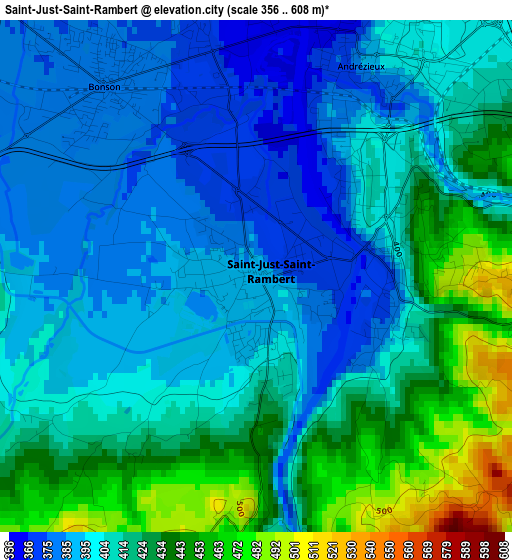 Saint-Just-Saint-Rambert elevation map