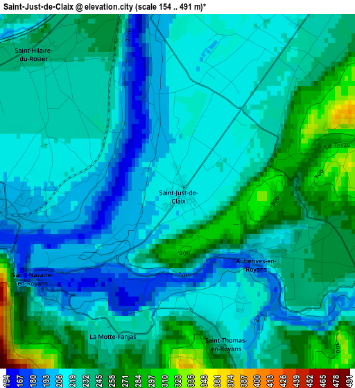 Saint-Just-de-Claix elevation map