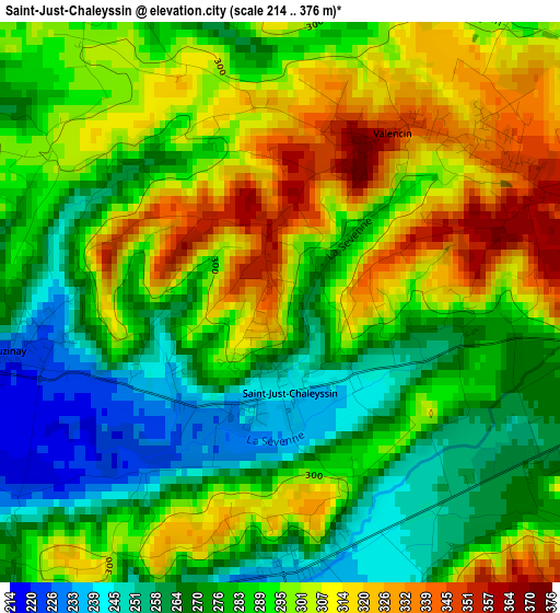 Saint-Just-Chaleyssin elevation map