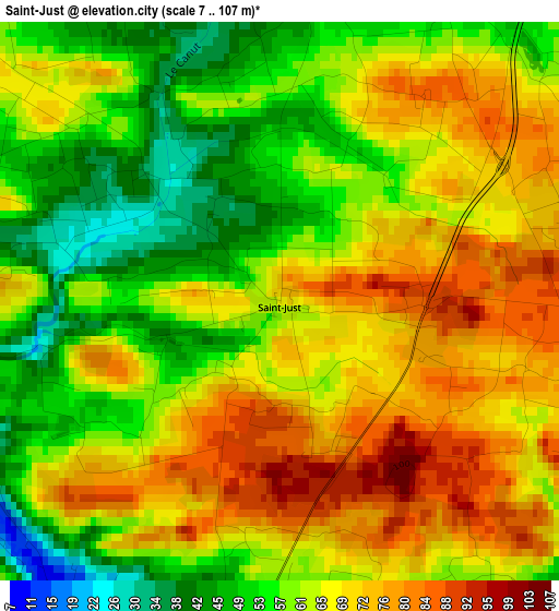 Saint-Just elevation map