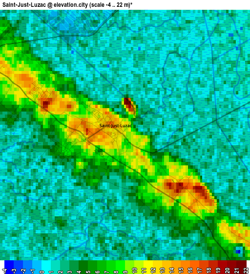 Saint-Just-Luzac elevation map