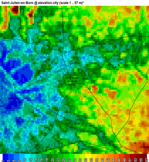 Saint-Julien-en-Born elevation map