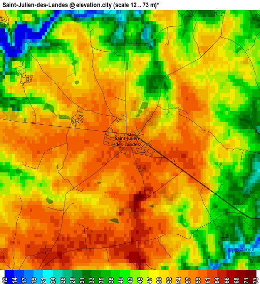 Saint-Julien-des-Landes elevation map