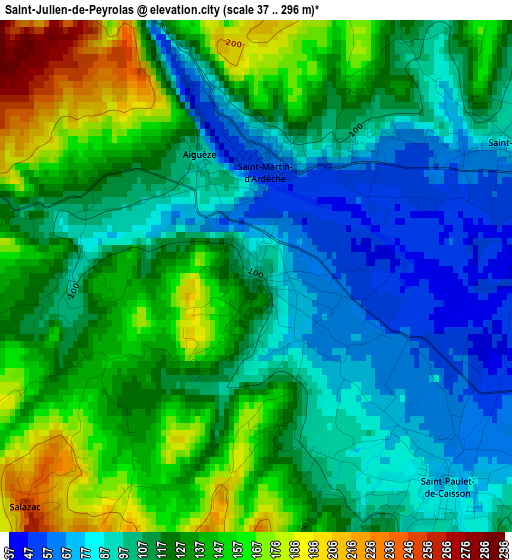 Saint-Julien-de-Peyrolas elevation map