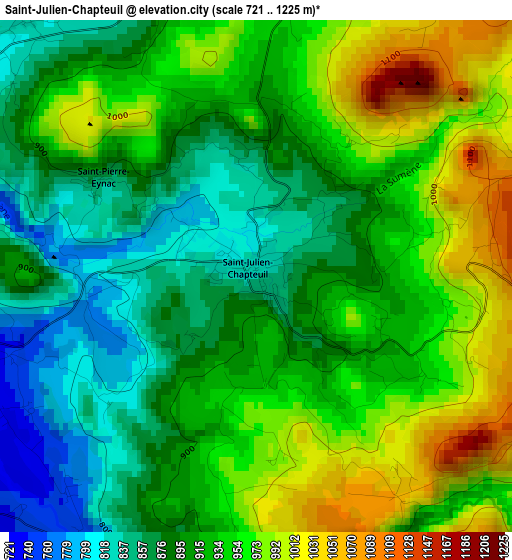 Saint-Julien-Chapteuil elevation map