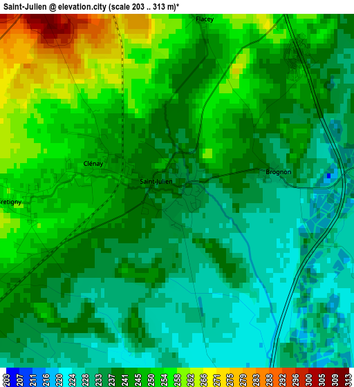 Saint-Julien elevation map