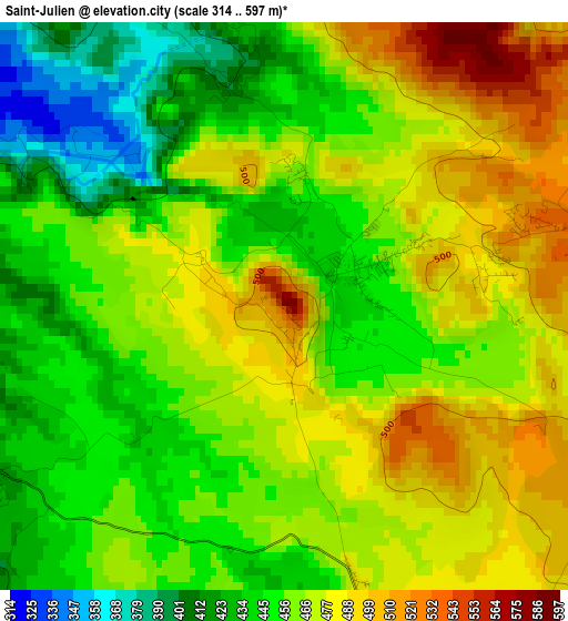 Saint-Julien elevation map