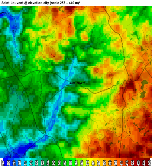 Saint-Jouvent elevation map