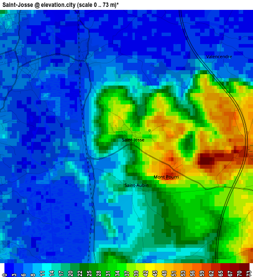 Saint-Josse elevation map