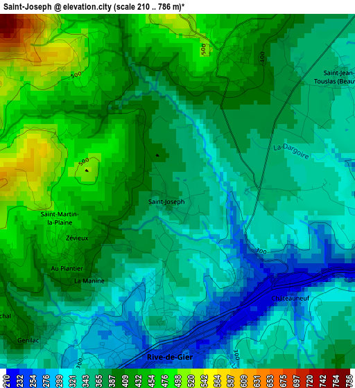 Saint-Joseph elevation map