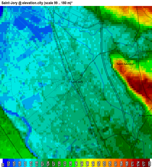 Saint-Jory elevation map