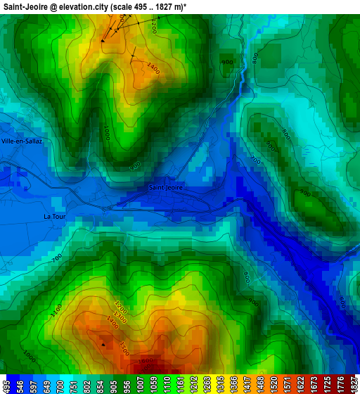 Saint-Jeoire elevation map