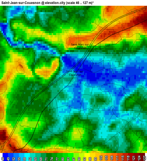 Saint-Jean-sur-Couesnon elevation map