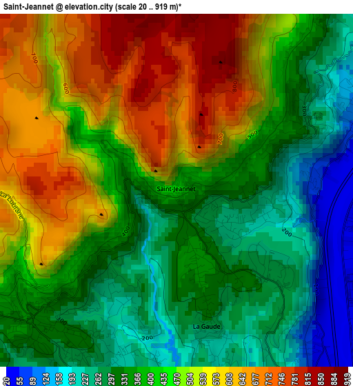 Saint-Jeannet elevation map