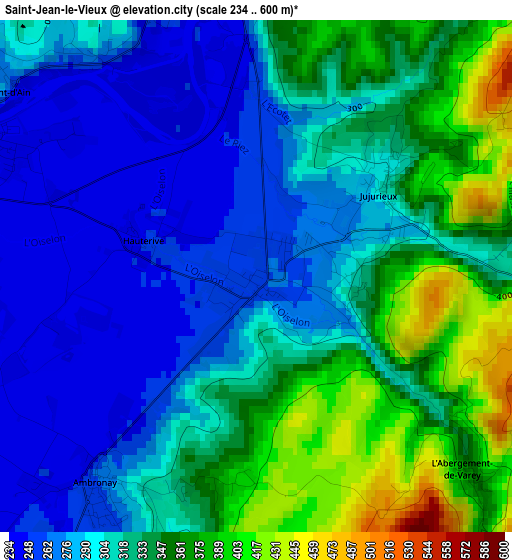 Saint-Jean-le-Vieux elevation map