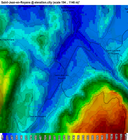 Saint-Jean-en-Royans elevation map