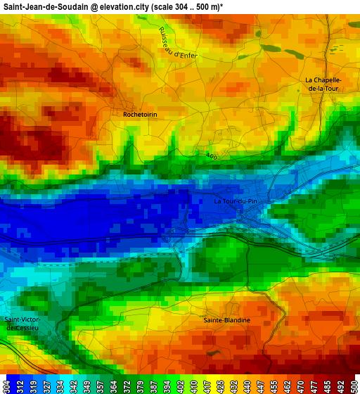 Saint-Jean-de-Soudain elevation map