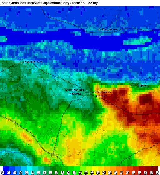 Saint-Jean-des-Mauvrets elevation map