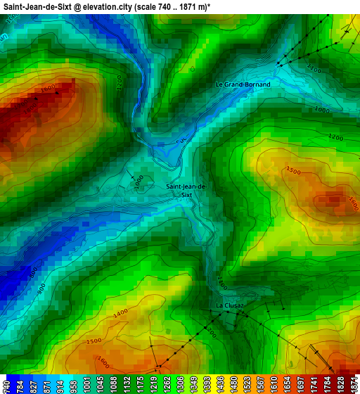 Saint-Jean-de-Sixt elevation map