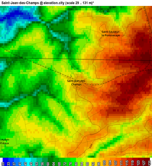 Saint-Jean-des-Champs elevation map