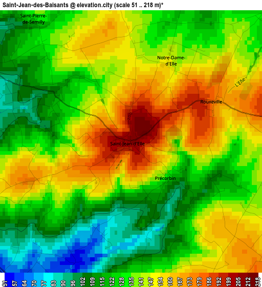 Saint-Jean-des-Baisants elevation map