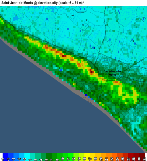 Saint-Jean-de-Monts elevation map