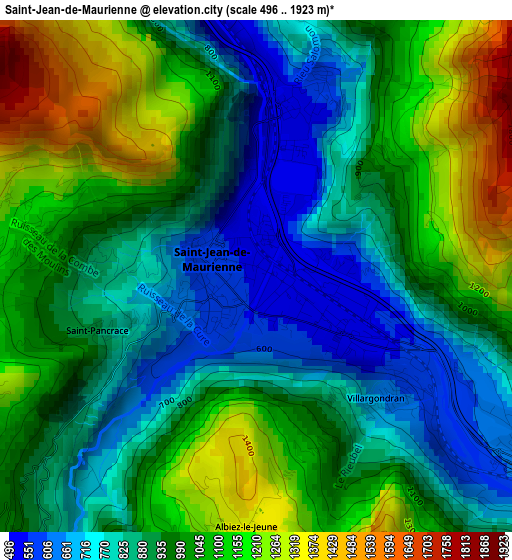 Saint-Jean-de-Maurienne elevation map