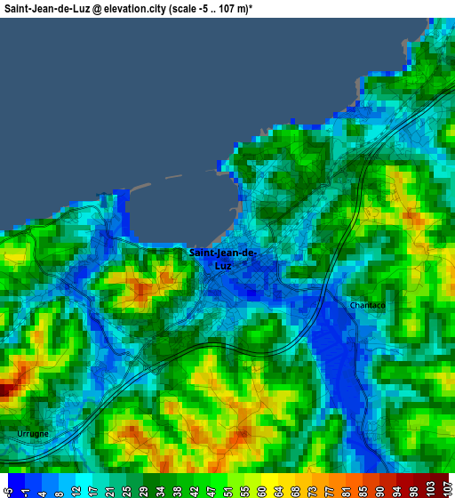 Saint-Jean-de-Luz elevation map