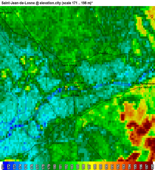 Saint-Jean-de-Losne elevation map