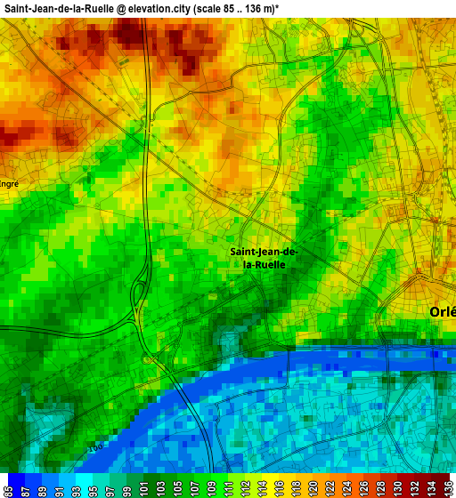 Saint-Jean-de-la-Ruelle elevation map