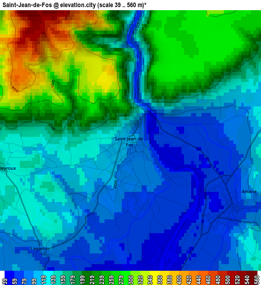 Saint-Jean-de-Fos elevation map