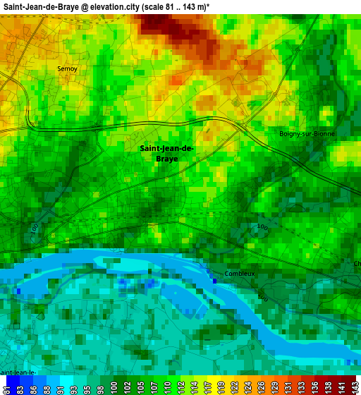 Saint-Jean-de-Braye elevation map