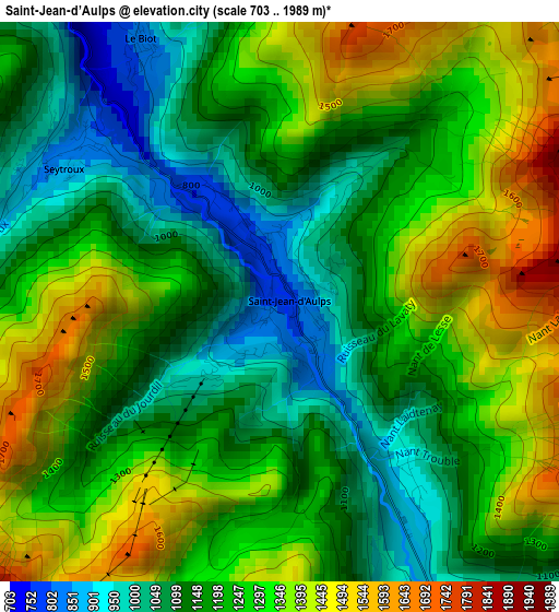 Saint-Jean-d’Aulps elevation map