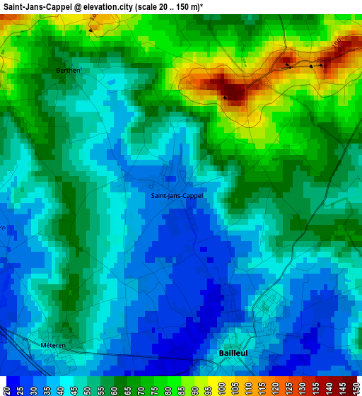 Saint-Jans-Cappel elevation map