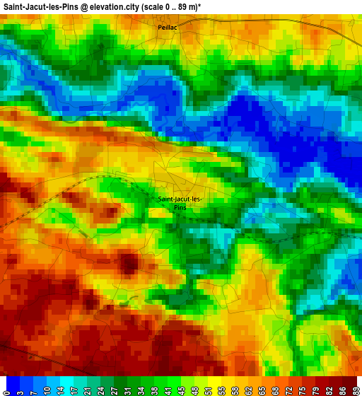 Saint-Jacut-les-Pins elevation map