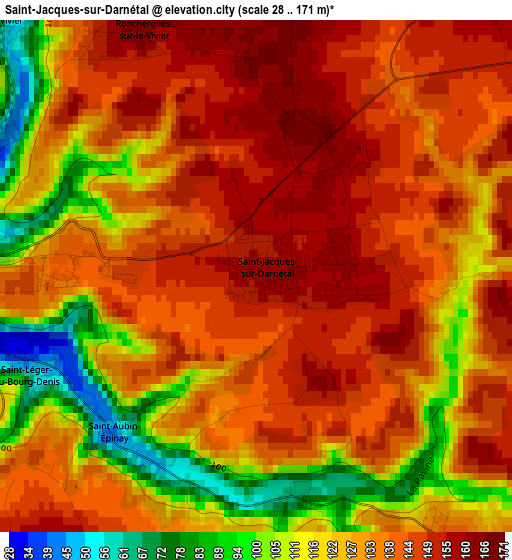 Saint-Jacques-sur-Darnétal elevation map