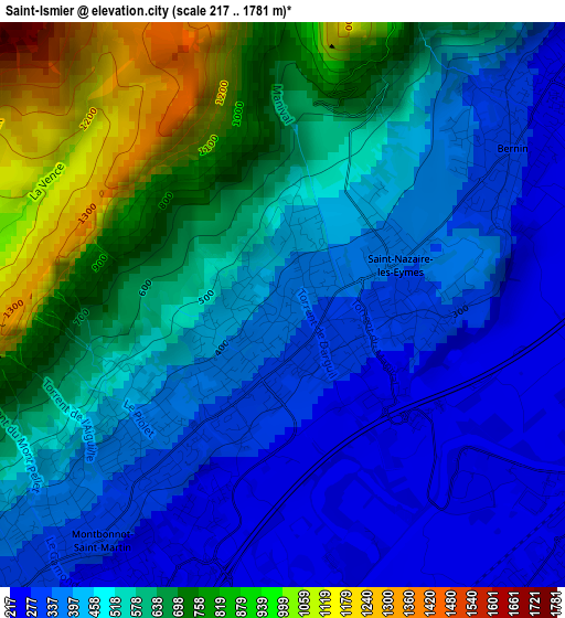 Saint-Ismier elevation map