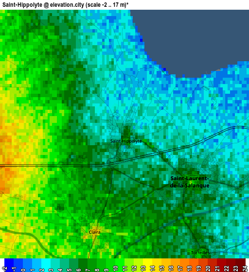 Saint-Hippolyte elevation map