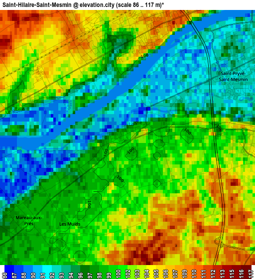 Saint-Hilaire-Saint-Mesmin elevation map