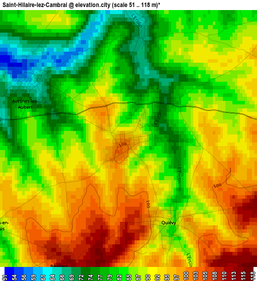 Saint-Hilaire-lez-Cambrai elevation map