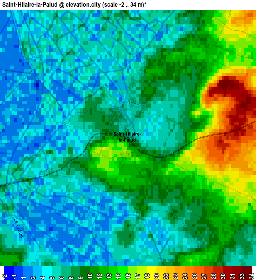 Saint-Hilaire-la-Palud elevation map