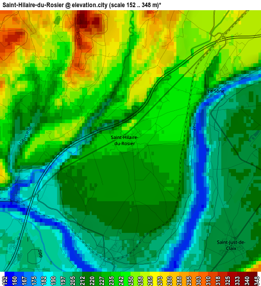 Saint-Hilaire-du-Rosier elevation map