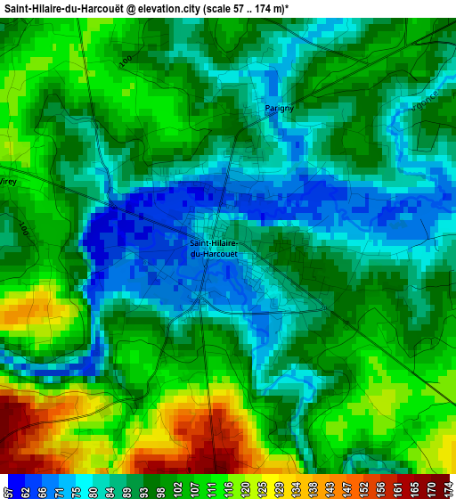 Saint-Hilaire-du-Harcouët elevation map