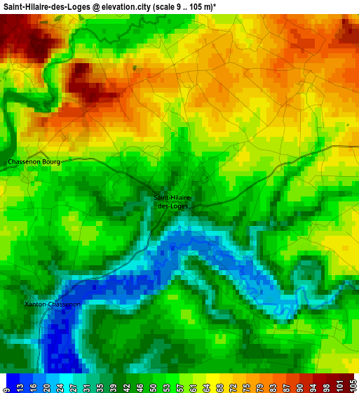 Saint-Hilaire-des-Loges elevation map