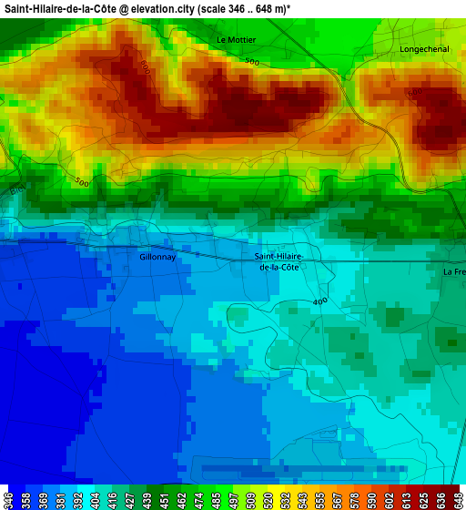 Saint-Hilaire-de-la-Côte elevation map